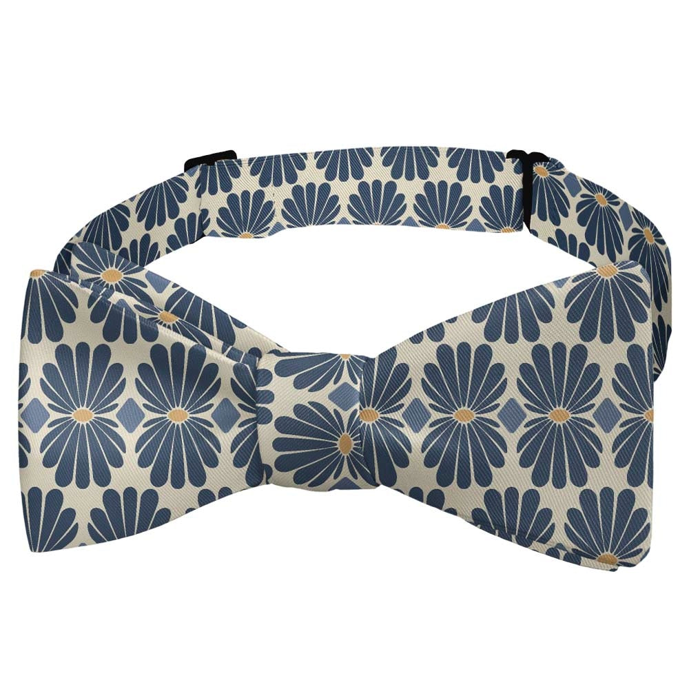 Instastuff Navy Floral Pattern Pre-Tied Bow Tie