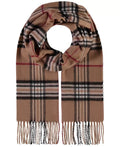 Instastuff Camel Plaid Fringe Scarf