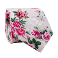 Instastuff Pink Rose Floral Print Necktie