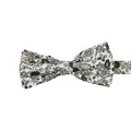 Instastuff White & Green Floral Print Bow Tie