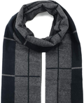 Instastuff Charcoal Gray Windowpane Fringe Scarf