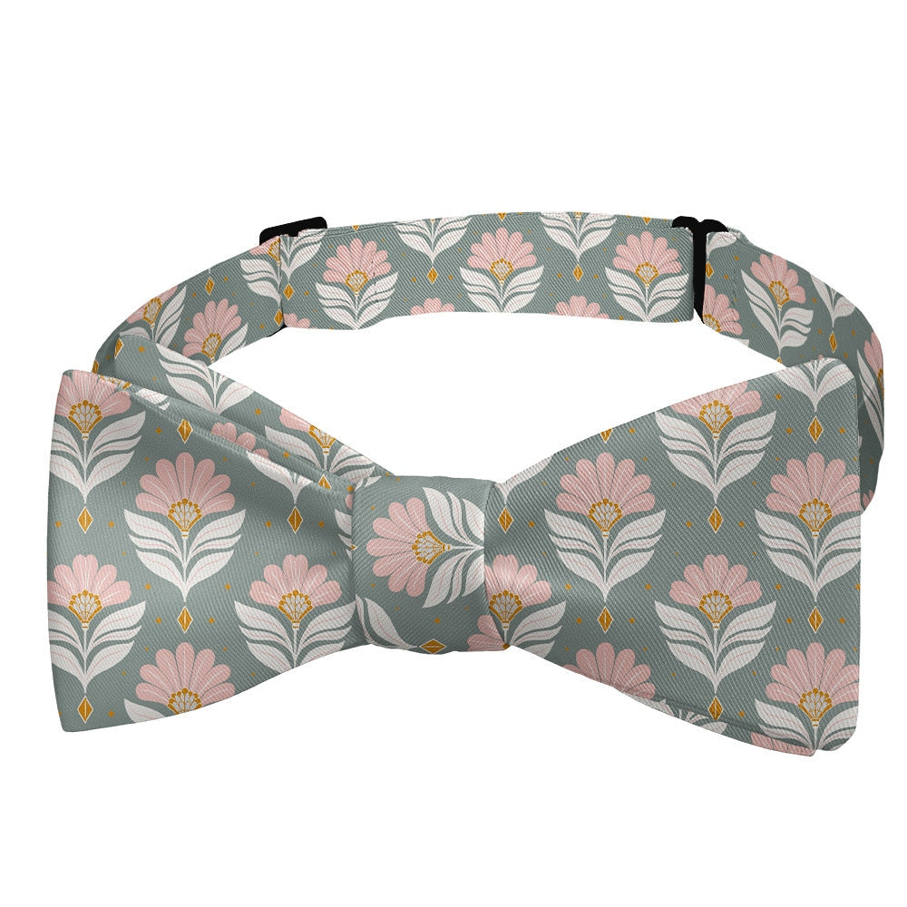 instastuff Vintage Floral Sage Green Pre-Tied Bow Tie