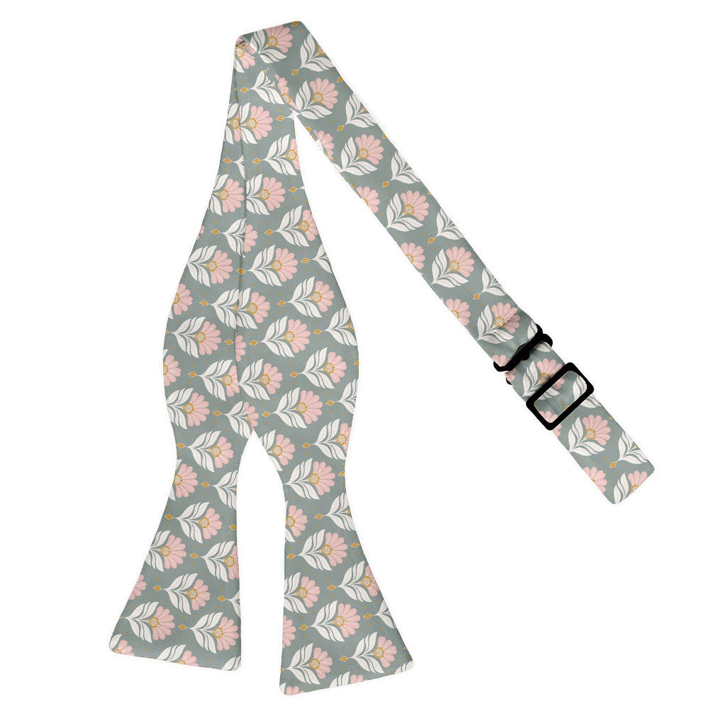 instastuff Vintage Floral Sage Green Pre-Tied Bow Tie